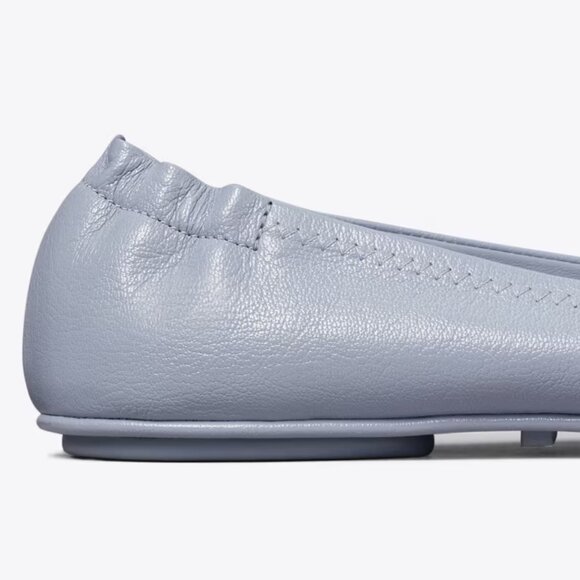Tory Burch $228 MANY SIZES Minnie Leather Ballet Flats Dew Blue - Picture 8 of 9